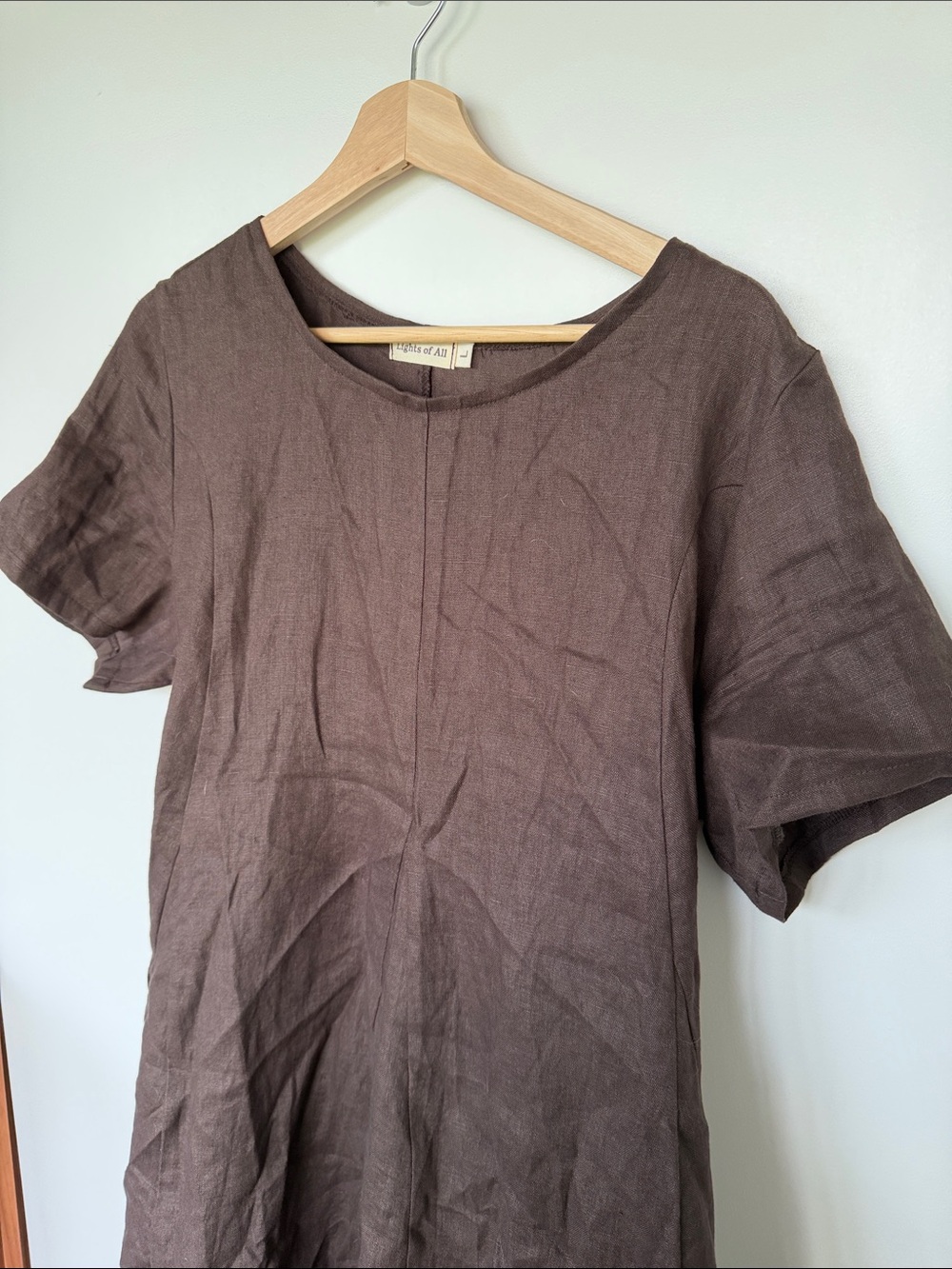 Lights of All Linen Women’s Brown Linen A-Line Dress - Picture 3 of 9